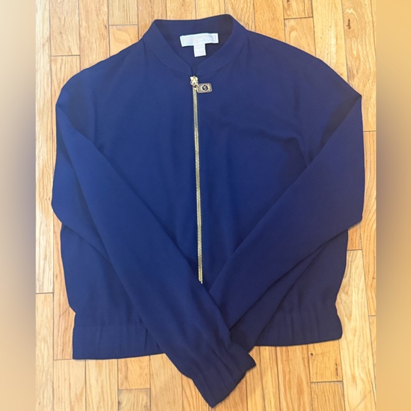 Michael Kors Tops - Michael Kors Navy Sweater with Gold Zip #622